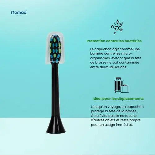 Capuchons protecteurs pour tête de brosse à dents électrique sonique