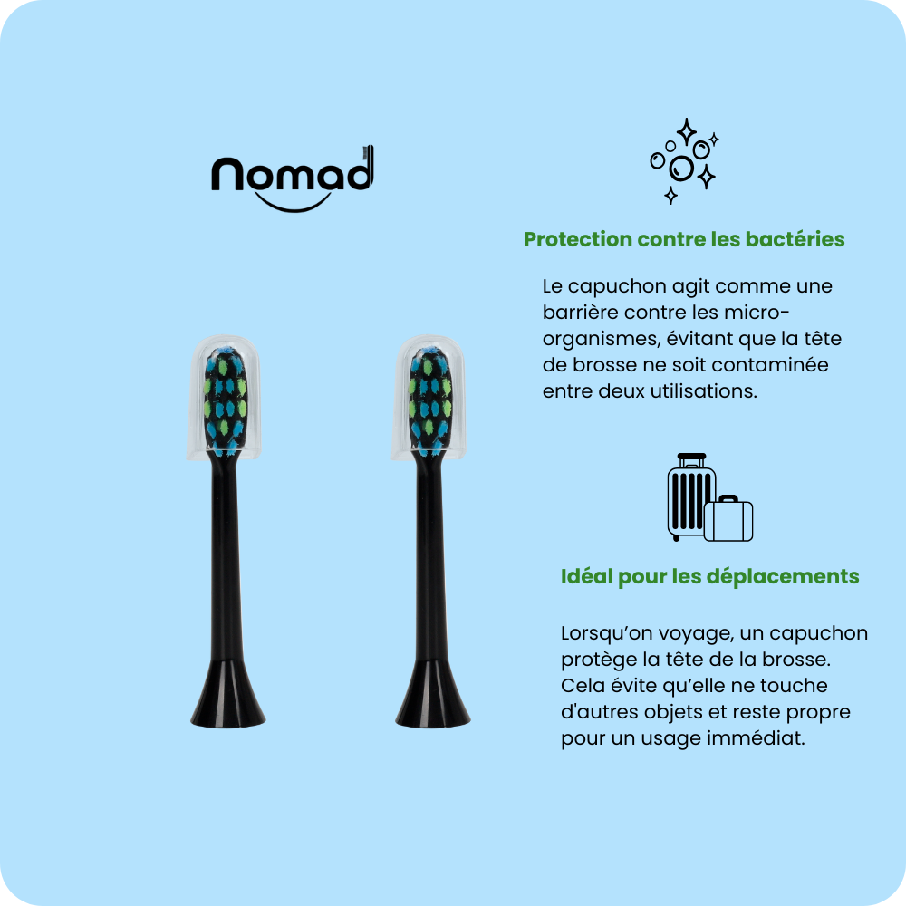 Capuchons protecteurs pour tête de brosse à dents électrique sonique