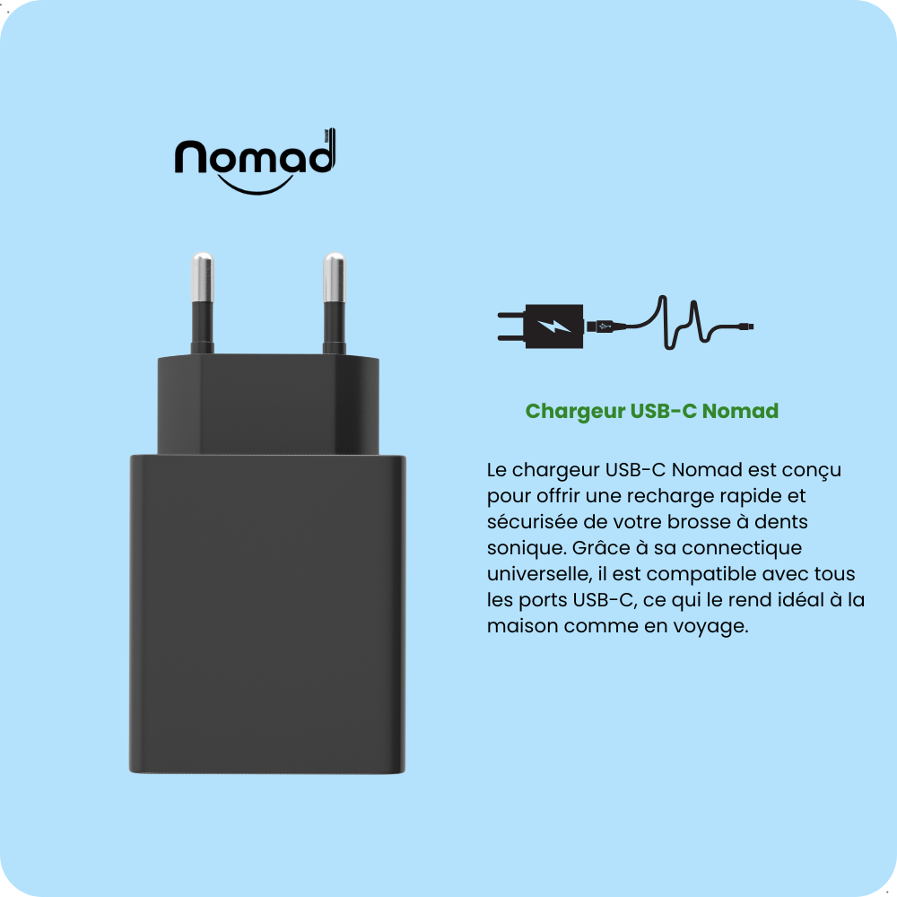 Chargeur USB Noir – Compact et Efficace