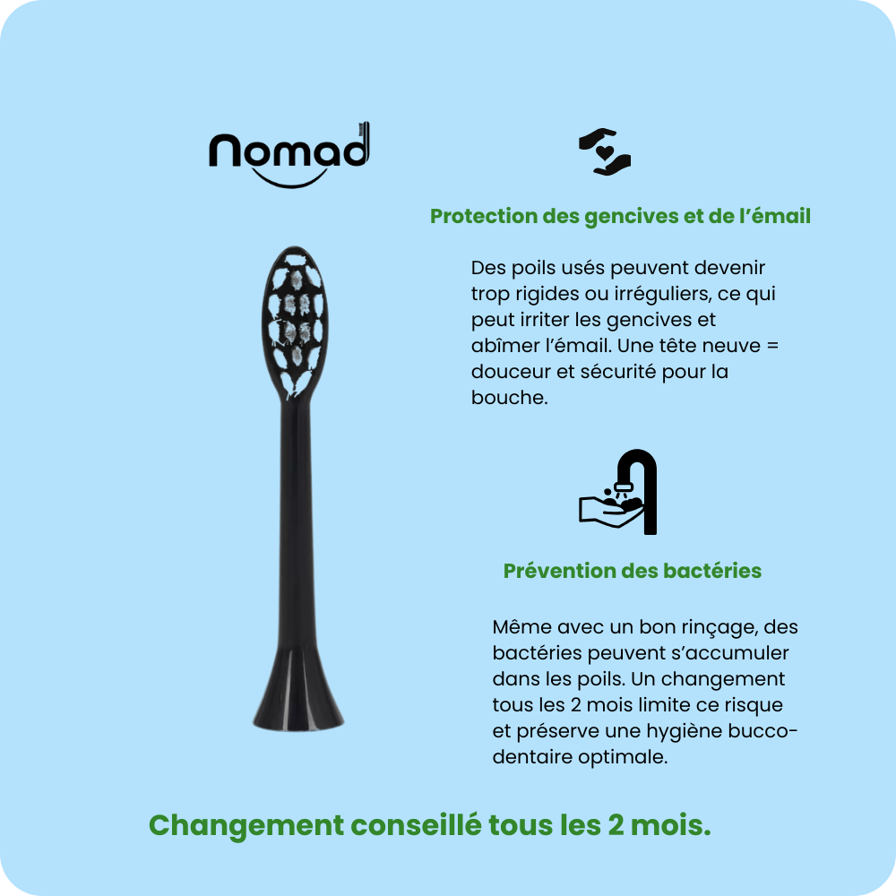 Tête de brosse souple noire – 1 pièce