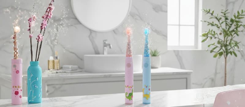 Brosse à dent électrique enfant 1 an technologie sonique, design ergonomique et ludique pour l'hygiène des dents de lait.