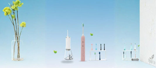 Brosse à dents électrique sonique contre le tartre dentaire noir et la plaque dentaire. Illustration d'une hygiène bucco-dentaire professionnelle à domicile.