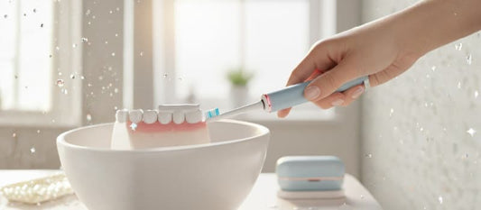 Brosse à dents électrique sonique avec capteur de pression pour le soin des gencives sensibles et la prévention de l'inflammation dentaire.