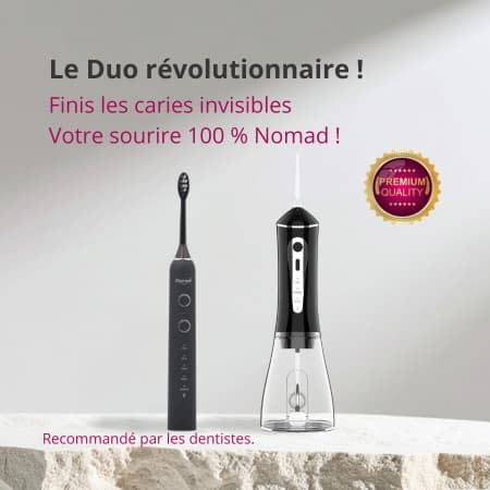 Pack Duo Nomad Boutique : brosse à dents sonique et meilleur jet dentaire portable 2026 à 89€