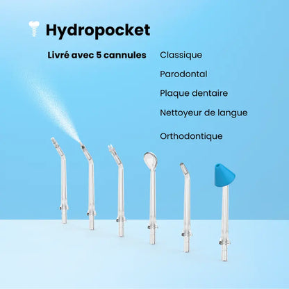 5 cannules de rechange pour jet dentaire Nomad Hydropocket | Embouts pour nettoyage orthodontique et brossage de la langue.
