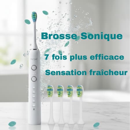 Brosse à dents électrique sonique Nomad Pearly blanche avec capteur de pression et 5 modes de brossage