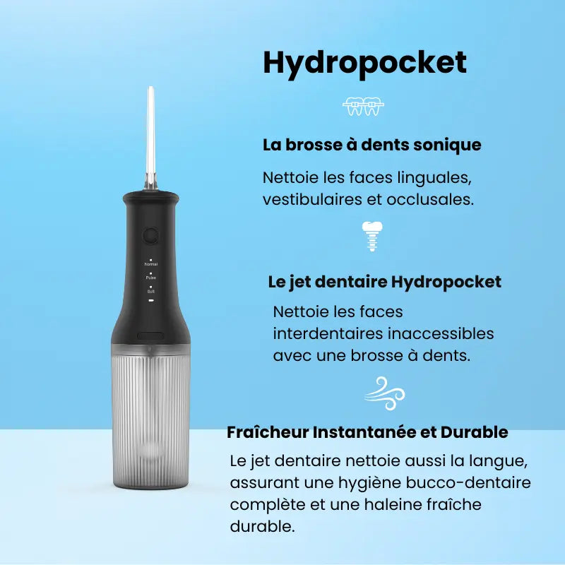 Hydropulseur de poche Nomad Oral Care Hydro-Pocket | Complément essentiel à la brosse à dents sonique.