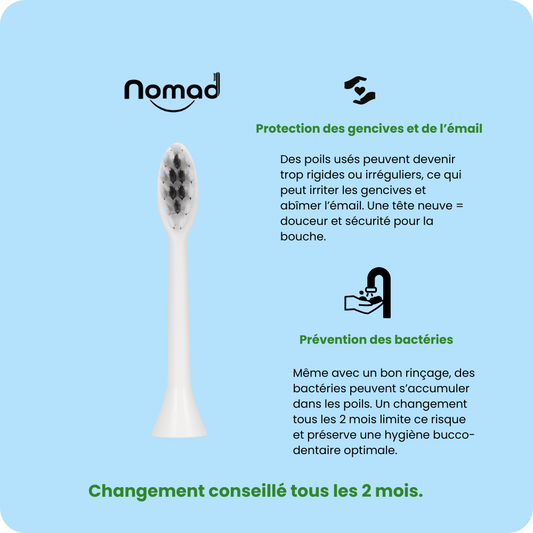 Tête de brosse à dents sonique pour adulte, couleur blanche